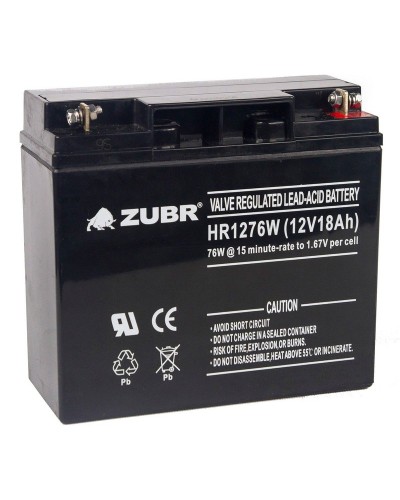 ZUBR HR 1276W (12V, 18Ah). Аккумулятор герметичный свинцово-кислотный. ZUBR в Ижевске