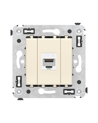 Розетка RJ-45 в стену, кат.5E, Avanti, одинарная, ванильная дымка (4405663). Розетка компьютерная. ДКС в Ижевске