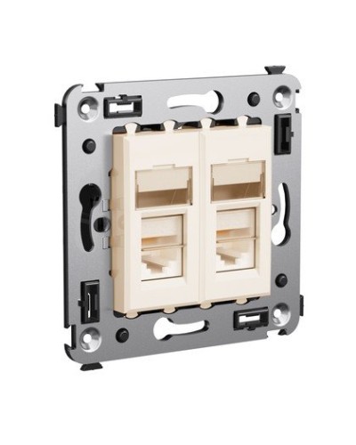 Розетка RJ-45 Avanti в стену двойная экранированная ванильная дымка (4405364). Розетка. ДКС в Ижевске