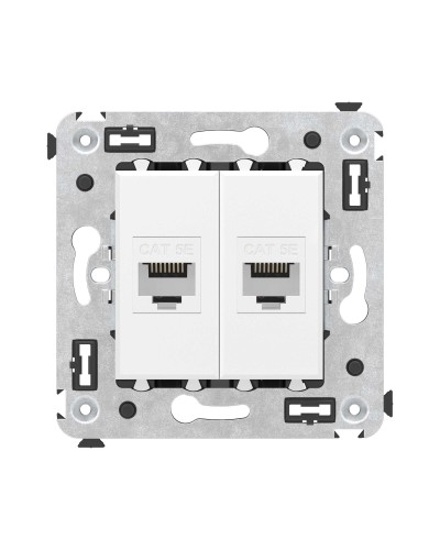 Розетка RJ-45 в стену, кат.5E, Avanti, двойная, белое облако (4400664). Розетка компьютерная. ДКС в Ижевске