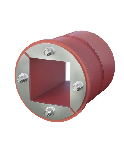 Проходка круглая, нержавеющая, D150х70 мм с проемом 90х90 мм (DXF3125): Проходка круглая, нержавеющая, с проёмом в Ижевске