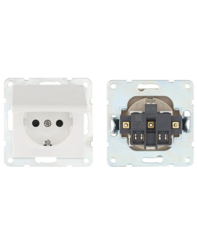 Розетка с з/к, шторками и крышкой, белый LK60 (863404-1). Розетка. Экопласт в Ижевске