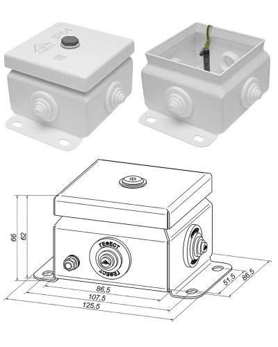 КМ IP55-0808 (без DIN рейки). Коробка монтажная электротехническая. Гефест в Ижевске