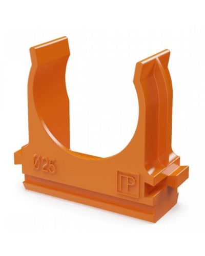 Крепёж-клипса для труб АБС-пластик оранжевая D25 (100 шт) (PR13.0065). Крепление для труб ПВХ. Промрукав в Ижевске