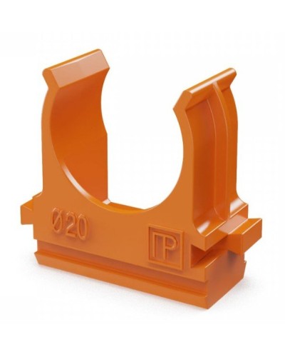 Крепёж-клипса для труб АБС-пластик оранжевая D20 (100 шт) (PR13.0064). Крепление для труб ПВХ. Промрукав в Ижевске