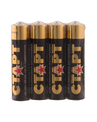 СТАРТ LR03-SH4-BOX (1,5 В, AAA, LR03), упак. 4 шт.. Алкалиновые батарейки. СТАРТ в Ижевске