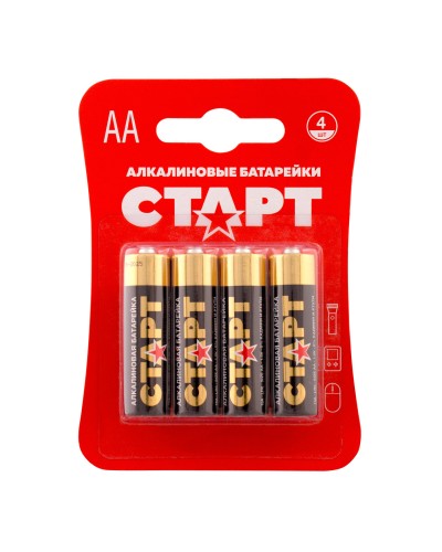 СТАРТ LR6-BL4 (1,5 В, AA, LR6), упак. 4 шт. БЛИСТЕР. Алкалиновые батарейки. СТАРТ в Ижевске