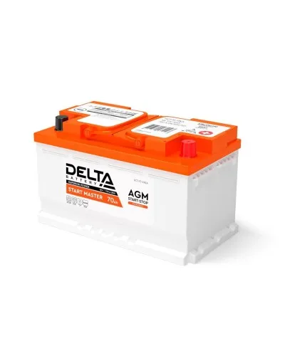 Delta START MASTER AGM 1270 (70 Ah). Аккумулятор автомобильный герметичный свинцово-кислотный. Delta в Ижевске