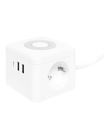 Удлинитель Куб 2 гнезда 2USB 2,4А+Type C + Ночник 1,3 метра 1мм2. Удлинитель Куб. EKF в Ижевске