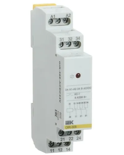 Реле промежуточное модульное OIR 3 контакта 8А 24В AC/DC (OIR-308-ACDC24V). Реле промежуточное модульное. IEK в Ижевске