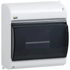 Корпус пластиковый КМПн 2/6 IP30 белый KREPTA 3 (MKP42-N-06-30-09). Щиток модульный с прозрачной дверцей, настенный. IEK