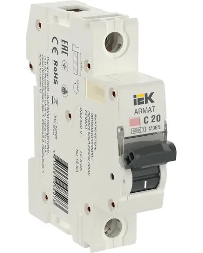 M06N 1P C 20А 6кА ARMAT (AR-M06N-1-C020). Автоматический выключатель. IEK в Ижевске