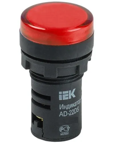 Лампа AD22DS (LED) матрица D22мм красный 24В AC/DC (BLS10-ADDS-024-K04). Светосигнальный индикатор. IEK в Ижевске
