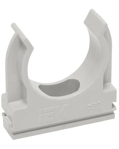 Держатель с защёлкой D32 серый ELASTA (50 шт) (CTA10D-CF32-K41-050). Держатель с защёлкой. IEK в Ижевске