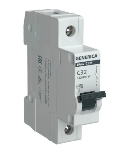 GENERICA ВА47-29М 1P C 32А 4,5кА (MVA21-1-032-C-G). Автоматический выключатель. IEK в Ижевске