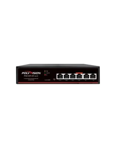 PND-04P-2M v.2. Коммутатор 6-портовый с функцией PoE. Polyvision в Ижевске