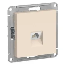 AtlasDesign розетка RJ11 1-местная, скрытой установки, механизм, бежевый (ATN000281). Розетка телефонная. Systeme Electric