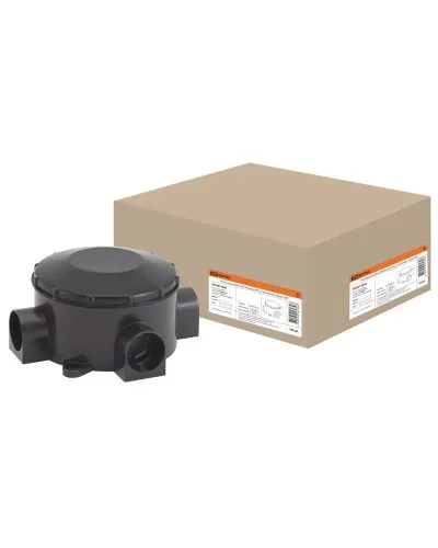 Распаячная коробка ОП D80х35мм, IP42, 3-х рожковая, черная TDM (SQ1401-4044). Распаячная коробка ОП. TDM ЕLECTRIC в Ижевске