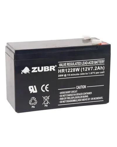 ZUBR HR 1228W (12V, 7,2Ah). Аккумулятор герметичный свинцово-кислотный. ZUBR в Ижевске