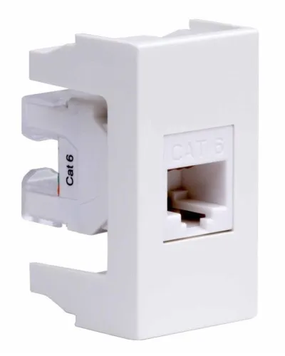 Розетка RJ-45 Viva 1 модуль кат.6A белая (45058). Розетка компьютерная экранированная с одним разъёмом. ДКС в Ижевске