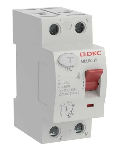 YON MAX MDL100 ВДТ, 2P, 30mA, 63A, АС (MDL100-2P2-63-AC). Автоматический выключатель дифференциальный (УЗО). ДКС в Ижевске