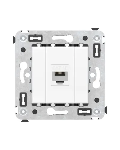 Розетка RJ-45 в стену, кат.5E, Avanti, одинарная, белое облако (4400663). Розетка компьютерная. ДКС в Ижевске