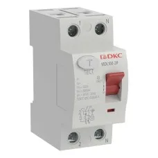 YON MAX MDL100 ВДТ, 2P, 30mA, 25A, АС (MDL100-2P2-25-AC). Автоматический выключатель дифференциальный (УЗО). ДКС