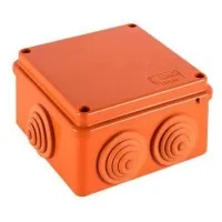 Коробка JBS100 100х100х55, 6 вых., 8P (0,15…4мм²) (43447HF): Коробка монтажная, огнестойкая, без галогена