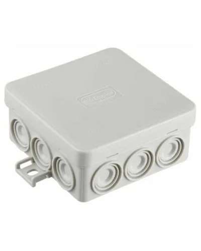 Коробка JBL085 85х85х38, 12 вых., 6P (0,15-4мм²) серая (43655HF-GR). Коробка монтажная, огнестойкая, без галогена. Экопласт в Ижевске