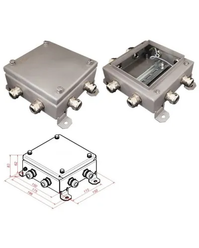 КМ IP66-1515, 8 вводов, нержавейка. Коробка монтажная электротехническая. Гефест в Ижевске