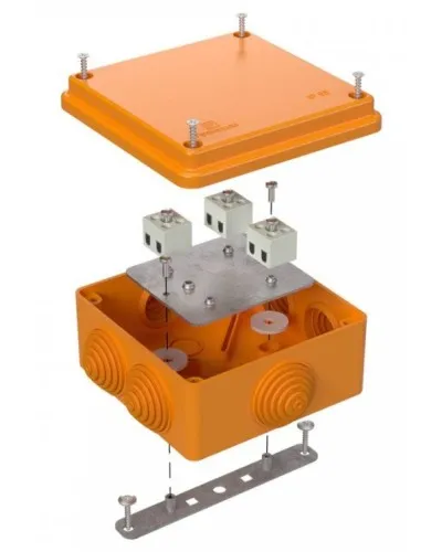 Коробка огнестойкая 100х100х50 (40-0300-FR1.5-6). Коробка огнестойкая для открытой установки. Промрукав в Ижевске