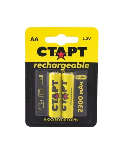 СТАРТ HR6 (AA, 2300 mah), упак. 2 шт. БЛИСТЕР. Перезаряжаемые аккумуляторы. СТАРТ в Ижевске